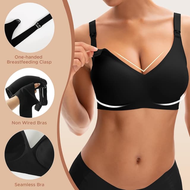 Detalle 2 de INNERSY Nursing Bra Seamless Wireless Maternity