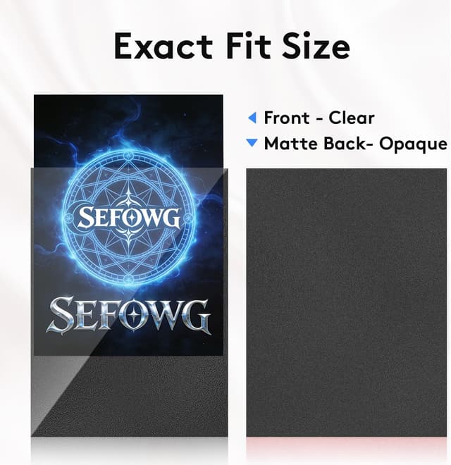Detalle 2 de SEFOWG 1200-Count Black Card Sleeves for MTG/TCG (Matte, Double-Sided Protectors)