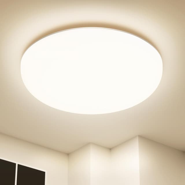 Detalle de LED Deckenlampe 36 W, 4500 lm, IP54 – runde, flache Deckenleuchte (4000 K) für Bad & Küche