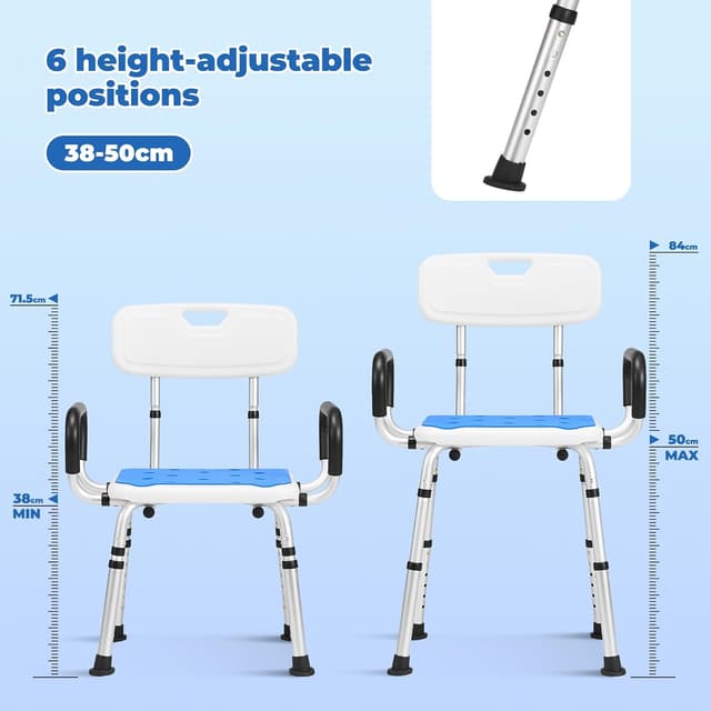 Detalle 1 de Careboda chaise de douche 6 hauteurs