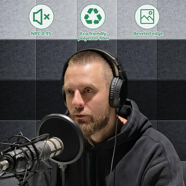 Detalle 2 de AGPTEK Akustikpaneele mit 12 Platten, 30x30 cm