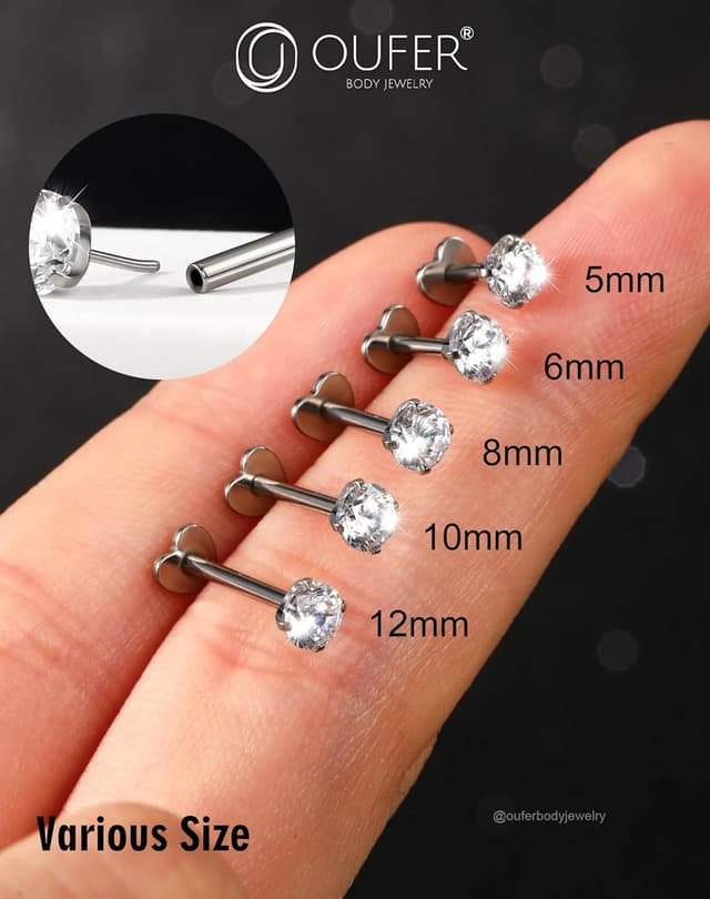 Thumbnail 3 de OUFER Labret en Titane Écrou Lèvre Bijoux
