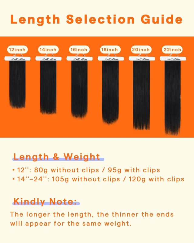 Detalle 2 de Full Shine Seamless Clip-In Hair Extensions 20 Inch