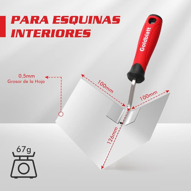 Detalle de Goldblatt Paleta Esquina Inoxidable 2 piezas