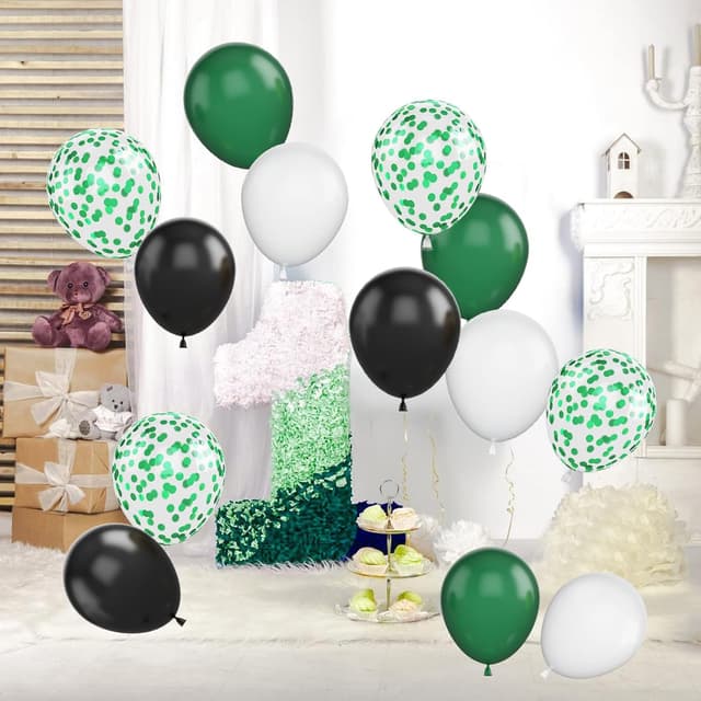 Thumbnail 6 de Green and Black Balloons 50-Piece Set (12 Inch) for Birthday, Game Day & Party Decor