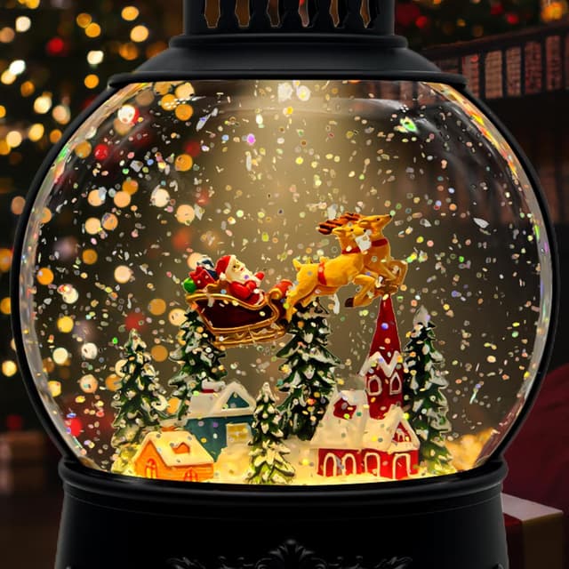 Detalle de AOMIL Christmas Snow Globe Lantern with Music 🎄