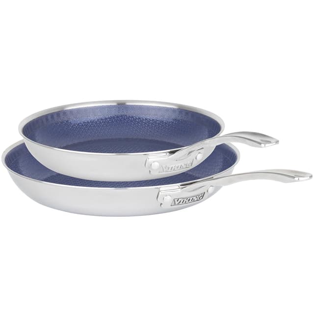 Detalle de Viking Hybrid Plus 3-Ply Ceramic Nonstick Frying Pan Set (9.5” & 11”), PFAS-Free, Induction Compatible