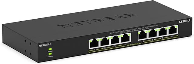 Detalle de NETGEAR GS308LP Switch no gestionable de 8 Puertos PoE⚡