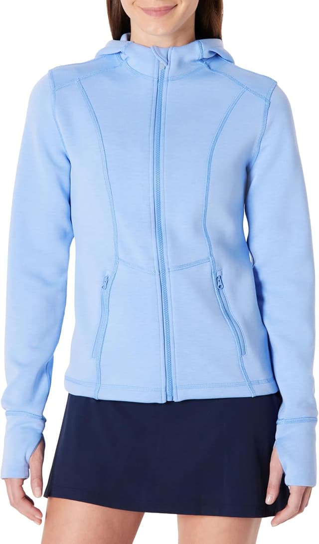 Detalle de Amazon Essentials Active Women’s Fitted Zip Hoodie Jacket (Workout Sweat Zip Jacket)
