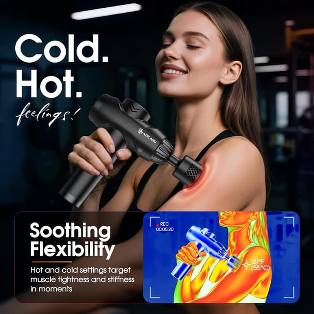 Detalle de AERLANG Massage Gun with Heat and Cold 7-heads