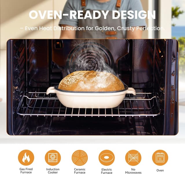 Thumbnail 2 de FRRLY Oval Enameled Cast Iron Dutch Oven 2.8QT 🍲