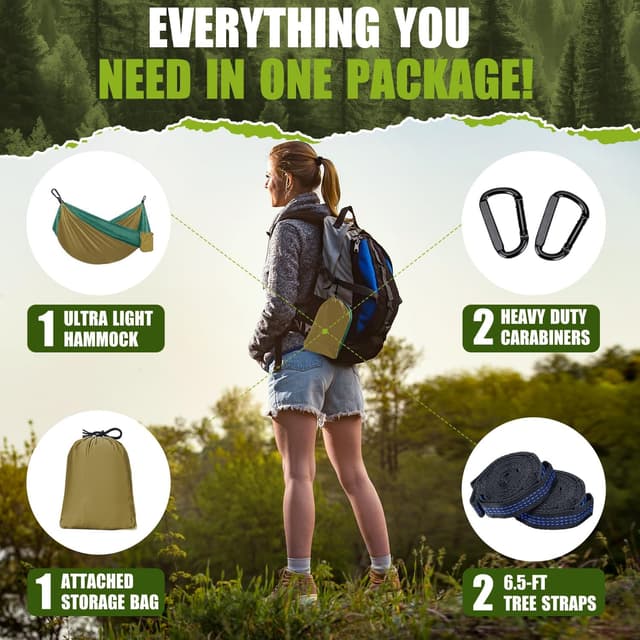 Detalle 2 de Ultraleicht Outdoor Hängematte 300 kg Tragkraft (Reise-Fallschirm-Nylon) – für Camping, Wandern & Garten