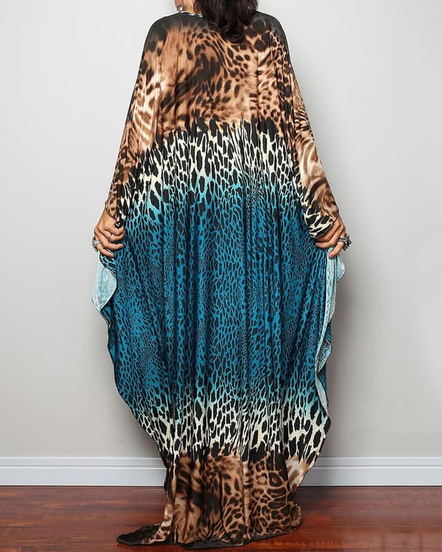 Detalle de Bsubseach Women’s Ethnic Print Kaftan Beach Dress (Plus Size) Swimsuit Cover-Up