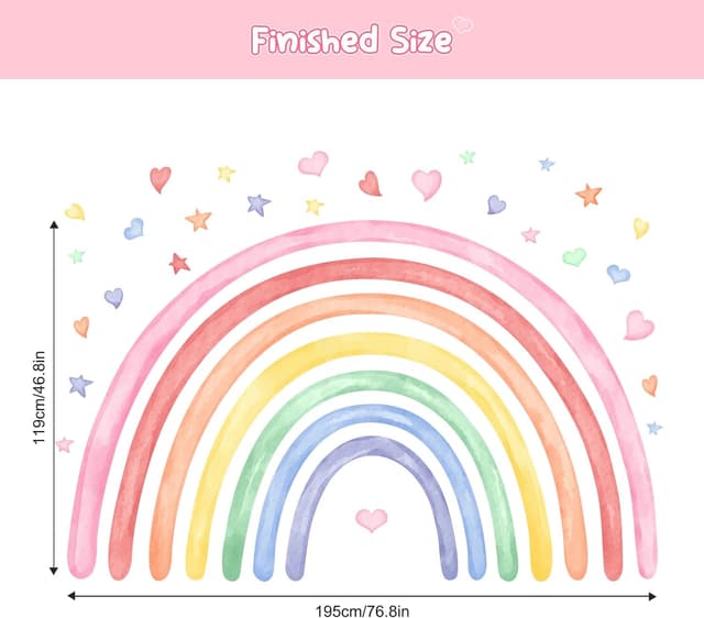 Detalle de Supzone Wandtattoo Regenbogen 195 x 110 cm