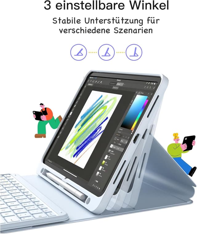 Detalle de Inateck iPad-Hülle mit Tastatur „Classic N0001“ (QWERTZ) für iPad Air 11 & Pro 11 mit Touchpad