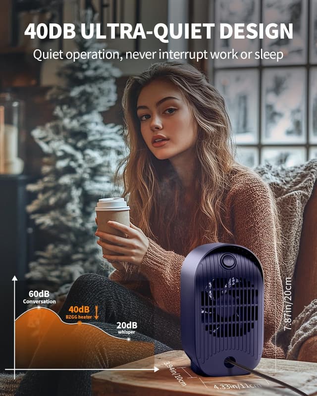 Thumbnail 5 de Space Heater 1000W Portable Desk Heater