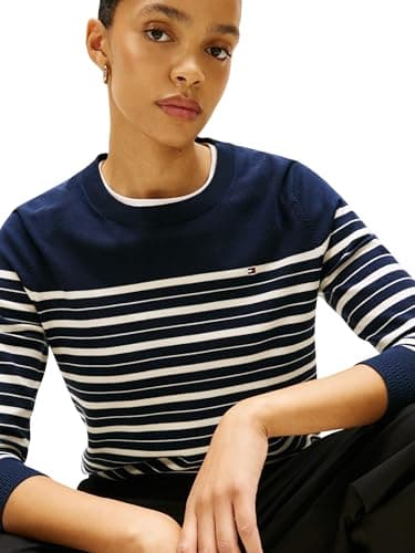 Detalle 1 de Tommy Hilfiger Co Jersey Stitch C-nk LS Swt Ww0ww44984 Suéter XXL para mujer