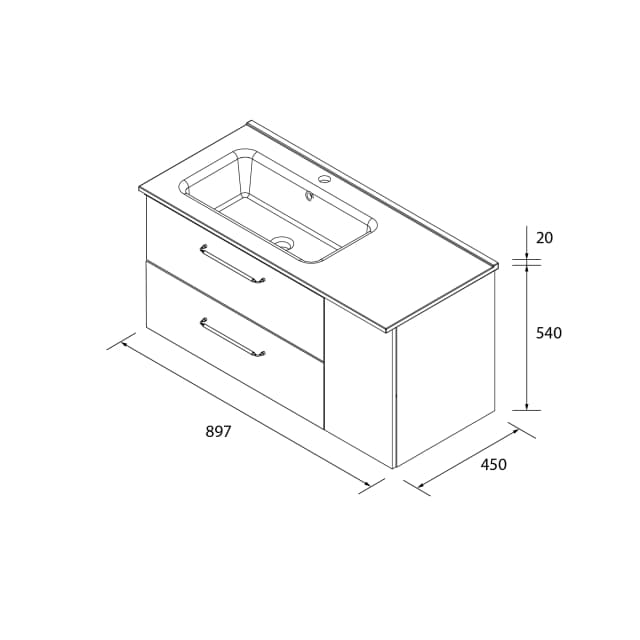 Thumbnail 5 de Salgar Morai Plus mueble baño 2 cajones 1 poza, grifo izq. 🚽