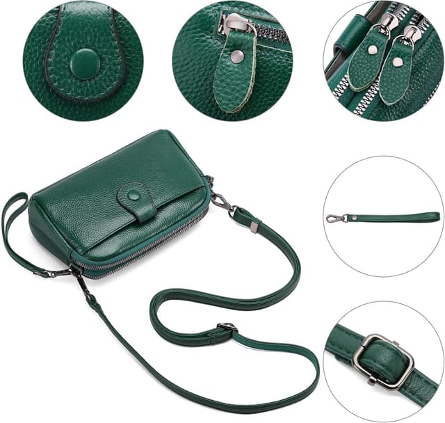 Thumbnail 6 de GAEKEAO small genuine leather crossbody bag with wristlet strap