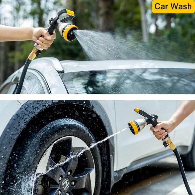 Detalle 2 de FANHAO Stile Pompiere pistola da giardino in metallo con 8 motivi di spruzzo