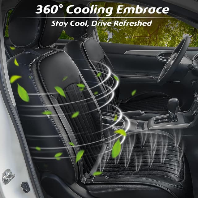Detalle de Paffenery 2026 Upgraded Cooling Car Seat Cover (Front) with 8 Turbo Fans, 12V–24V