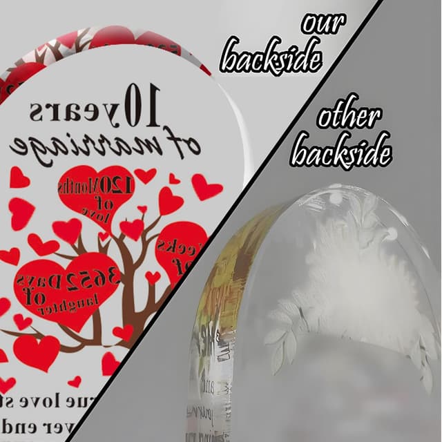 Thumbnail 4 de Heart Shaped Acrylic 5.18in Anniversary Plaque