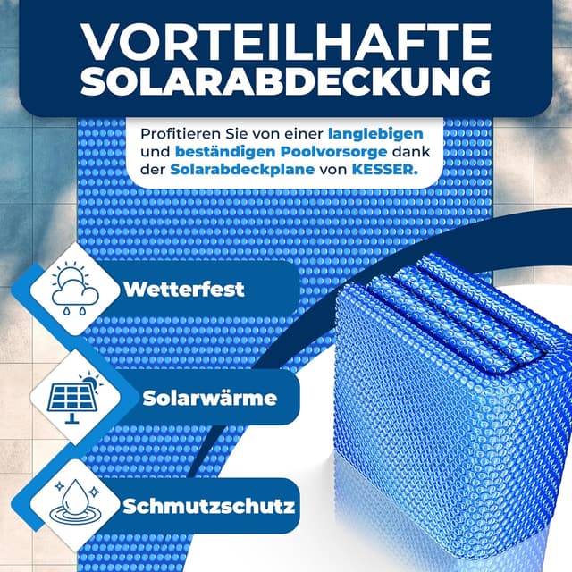 Detalle 2 de KESSER® Pool Solarfolie 400 µm – Solarplane Rechteckig 700×400 cm mit Zuschneid-Set