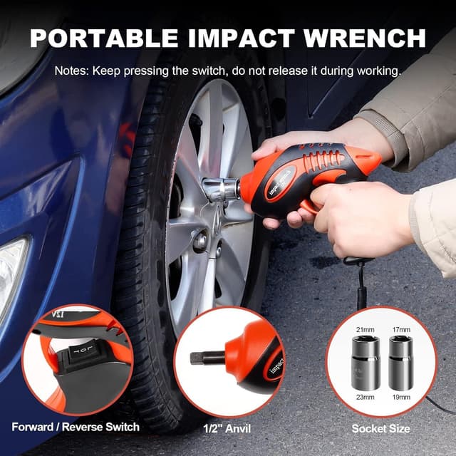 Detalle 2 de TYAYT Electric Car Jack Kit 5 Ton 12V (12V Floor Jack + Impact Wrench + Tire Inflator)