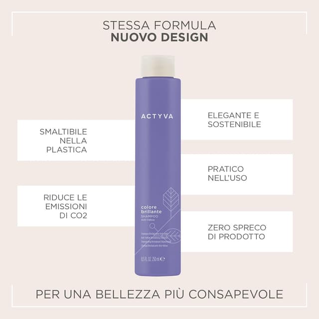 Thumbnail 4 de Actyva Colore Brillante Anti-Yellow Shampoo 250 ml, per riflessi gialli e brillantezza dei capelli colorati