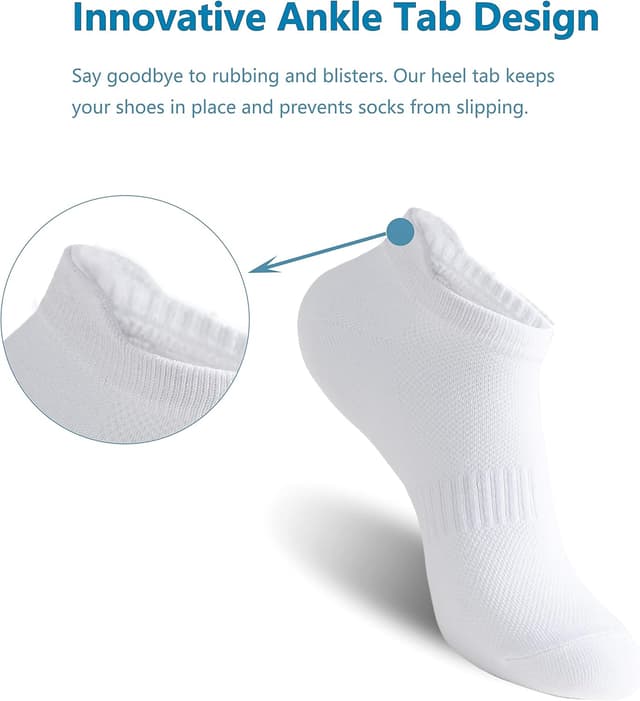 Detalle de Irisbear Women’s Ankle Socks (6 Pairs) Low Cut Tab & No-Show Athletic Running Socks