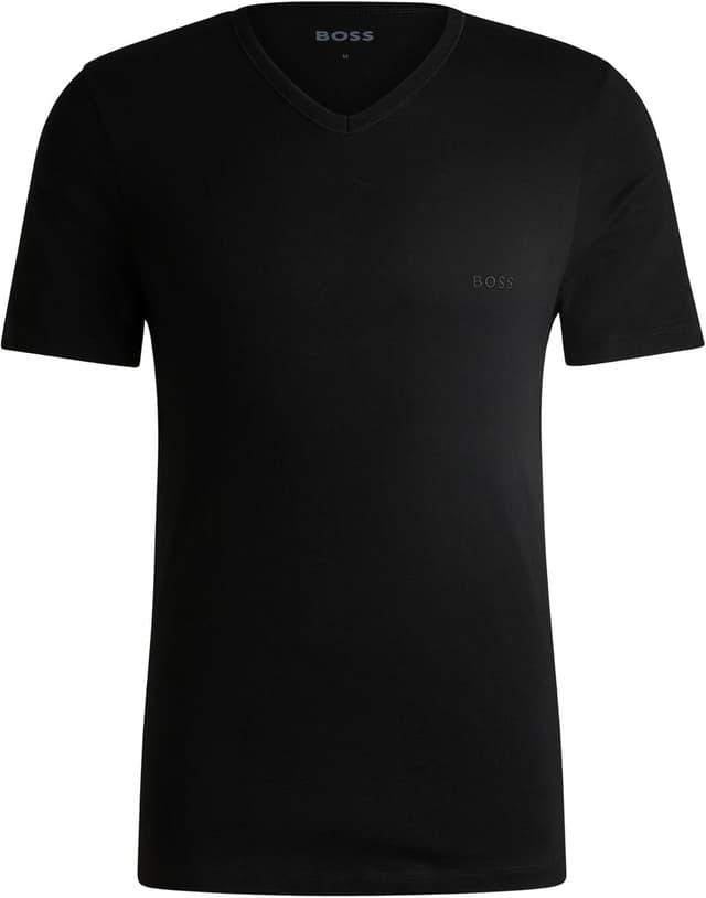 Detalle de Lot de trois t-shirts en coton à col V BOSS Hommes TShirtVN 3P Classic