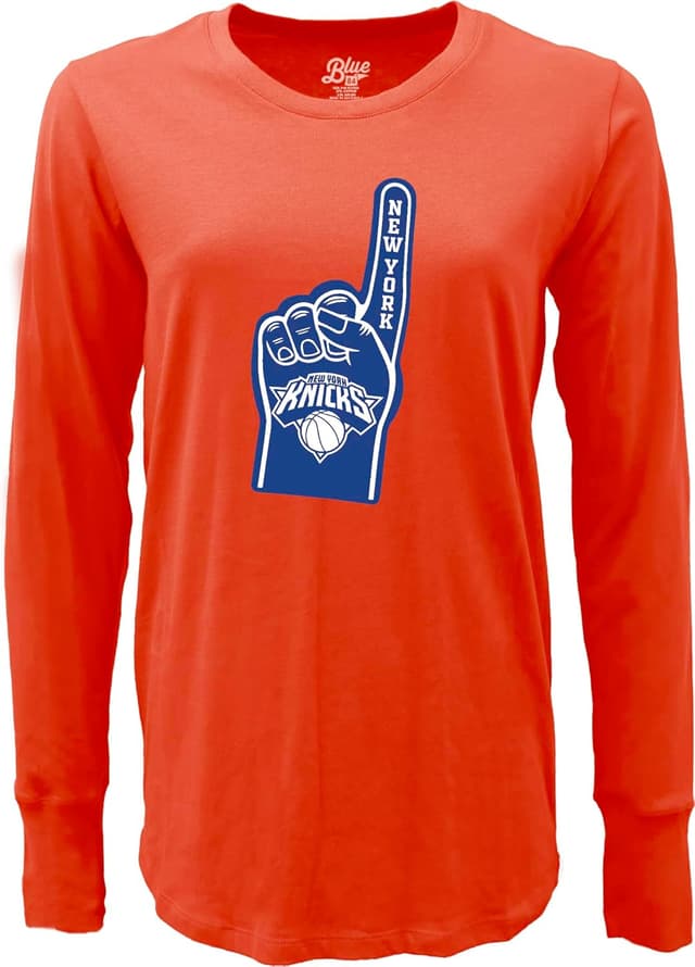 Detalle de Blue 84 NBA Women’s Long Sleeve T-Shirt (Officially Licensed) — Icon Alternate, Knicks