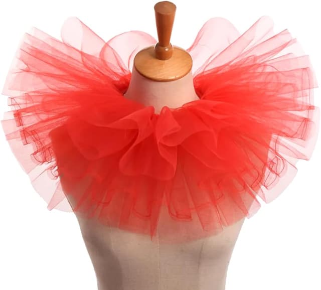 Detalle de TaleMoon Gerüschter Tüllkragen 38 cm 🎭