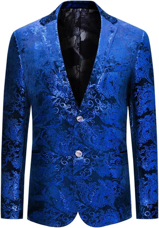 Imagen de Allthemen Herren Pailletten Sakko Gold Glitzer Blazer Slim Fit en OfertitasTOP