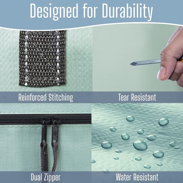 Detalle de VENO 8-Pack Heavy-Duty Extra Large Moving Bags with Backpack Straps (Light Green Matte) for packing & laundry storage