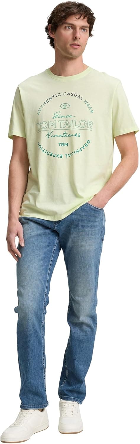 Detalle 2 de TOM TAILOR 1046876 T-Shirt da uomo in cotone con logo stampato