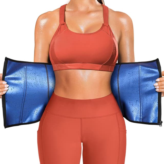 Detalle 2 de Junlan Waist Trainer da donna con chiusura lampo e supporto posteriore per sudorazione