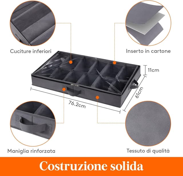 Detalle 2 de Lifewit Scatole per Scarpe 24 Paia con Finestra