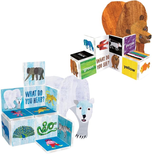 Detalle de CreateOn Eric Carle Brown Bear with Polar Bear Bonus Set Magnetic Tiles (24-Piece) — STEM Building Set for Kids Ages 3+