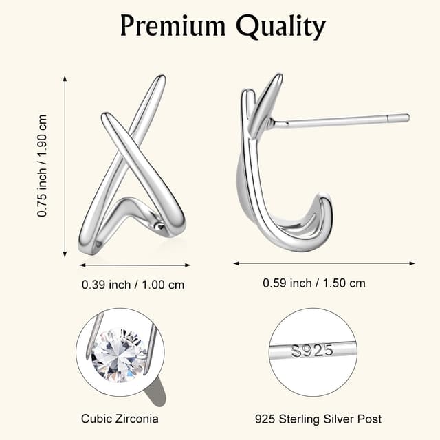 Thumbnail 6 de Emibele Gold Ohrstecker für Frauen mit 14K Vergoldung und 925 Sterling-Silber Steckern