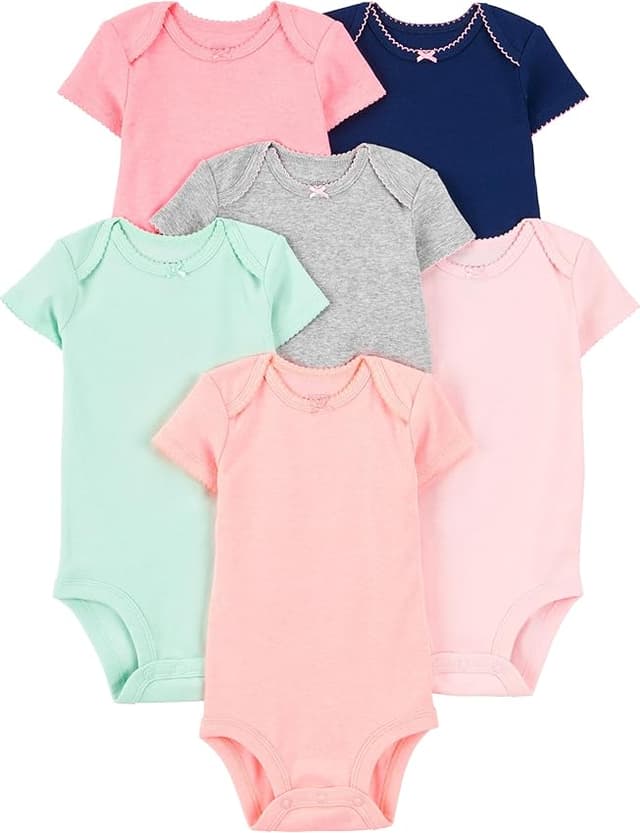 Detalle de Simple Joys by Carter's 6-Pack Bodysuit prematuro, multicolor