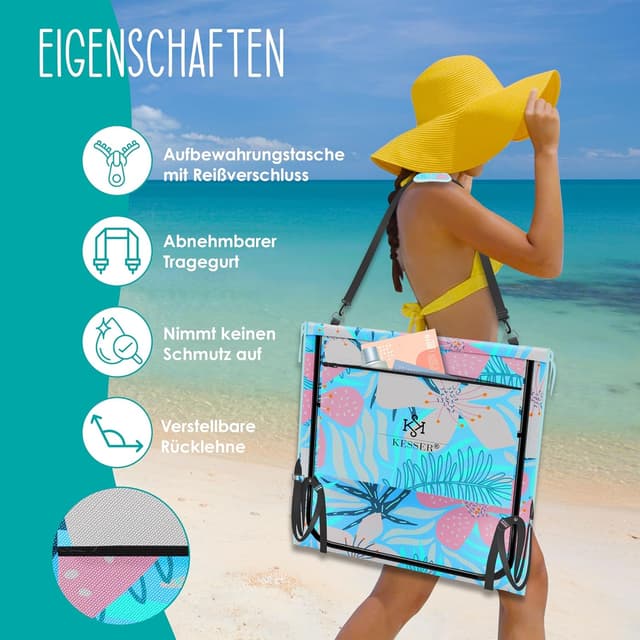 Detalle 2 de KESSER® Colchoneta de Playa Plegable Azul Claro 🏖