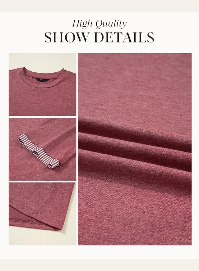 Thumbnail 6 de Dokotoo women’s 3/4 sleeve T-shirts (solid colour crewneck) in loose fit S–XXL