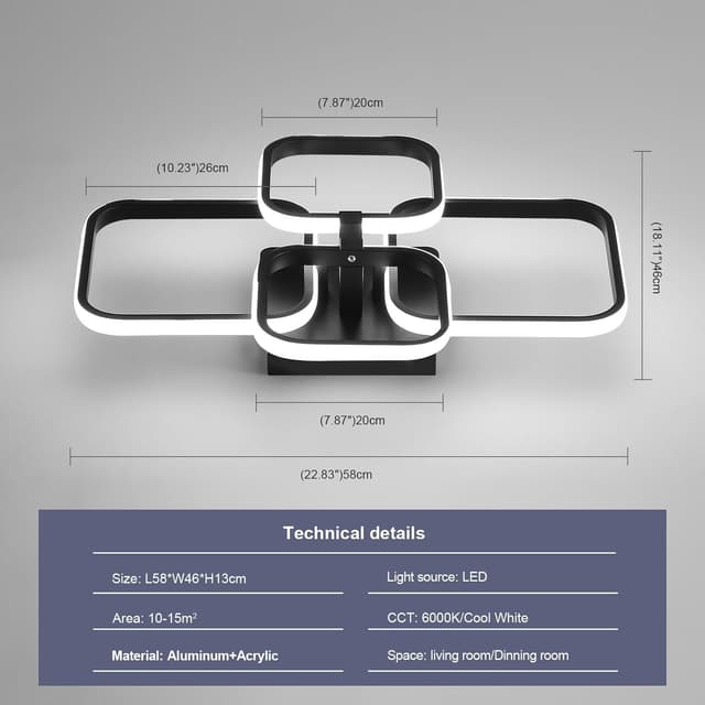 Detalle de Comely plafoniera LED 60W 6500K 6750LM