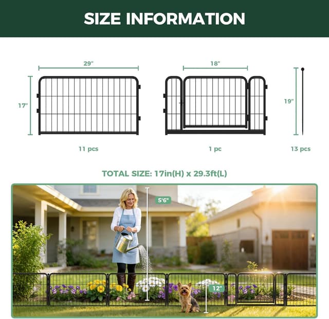 Detalle 2 de FXW Yard Garden Fence 29.3 ft heavy duty