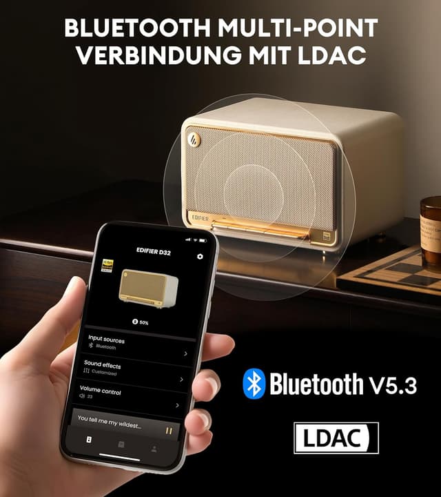 Detalle 1 de Edifier D32 Wireless Speaker mit 60 W