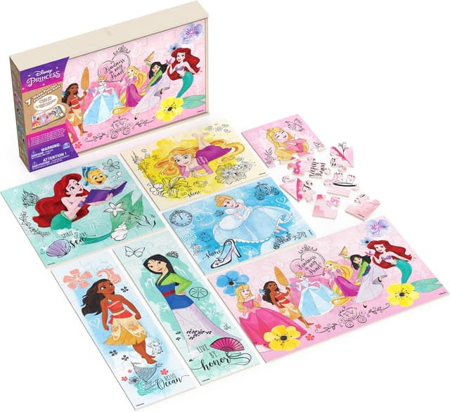 Detalle 2 de Spin Master Games Disney Princess Puzzles 7-Pack đź§©