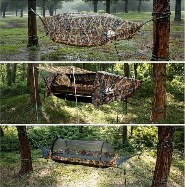 Detalle de Night Cat tenda amaca con zanzariera e fondo piatto per 1 posto