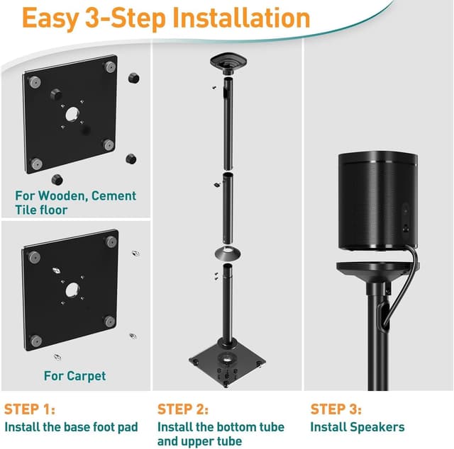 Thumbnail 6 de Elived EV5024 : paire de supports arrière réglables pour enceintes Sonos ERA100 / One / One SL / Play:1