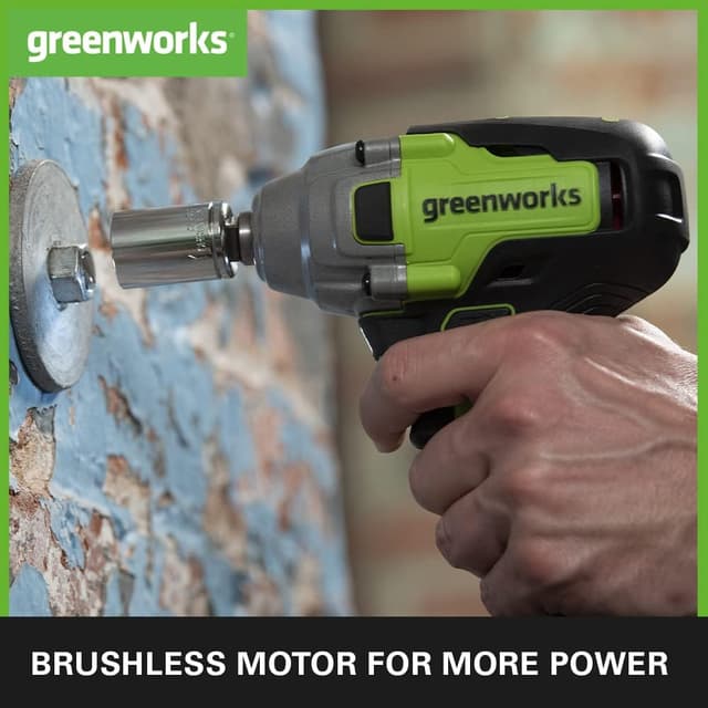 Detalle de Greenworks GD24IW400 Cordless Impact Wrench (Brushless) – 400Nm, 1/2" coupler (tool only)